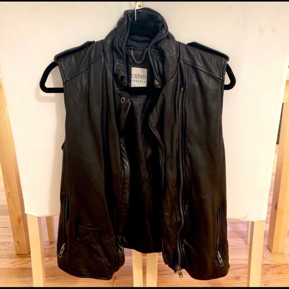 Carmar Genuine Leather Moto Vest - Size 8
